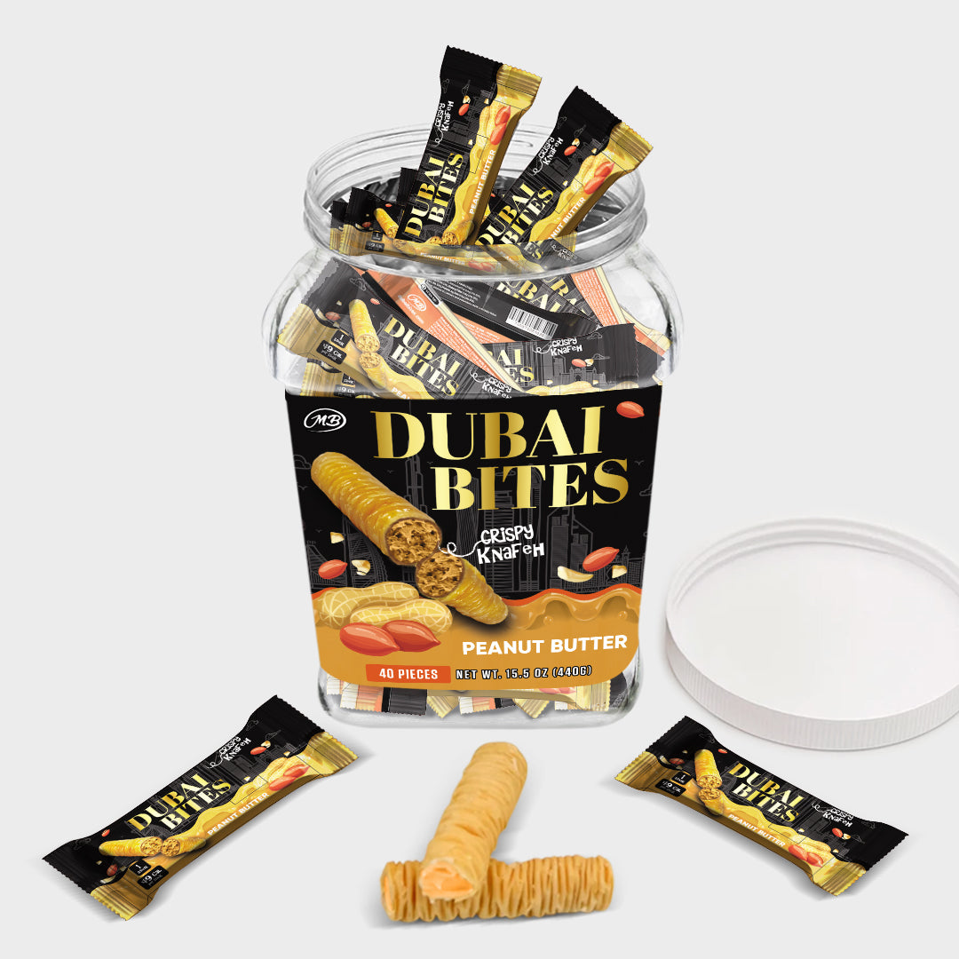 Dubai Bites with Peanut Butter Cream Crispy Khunafa Kataifi