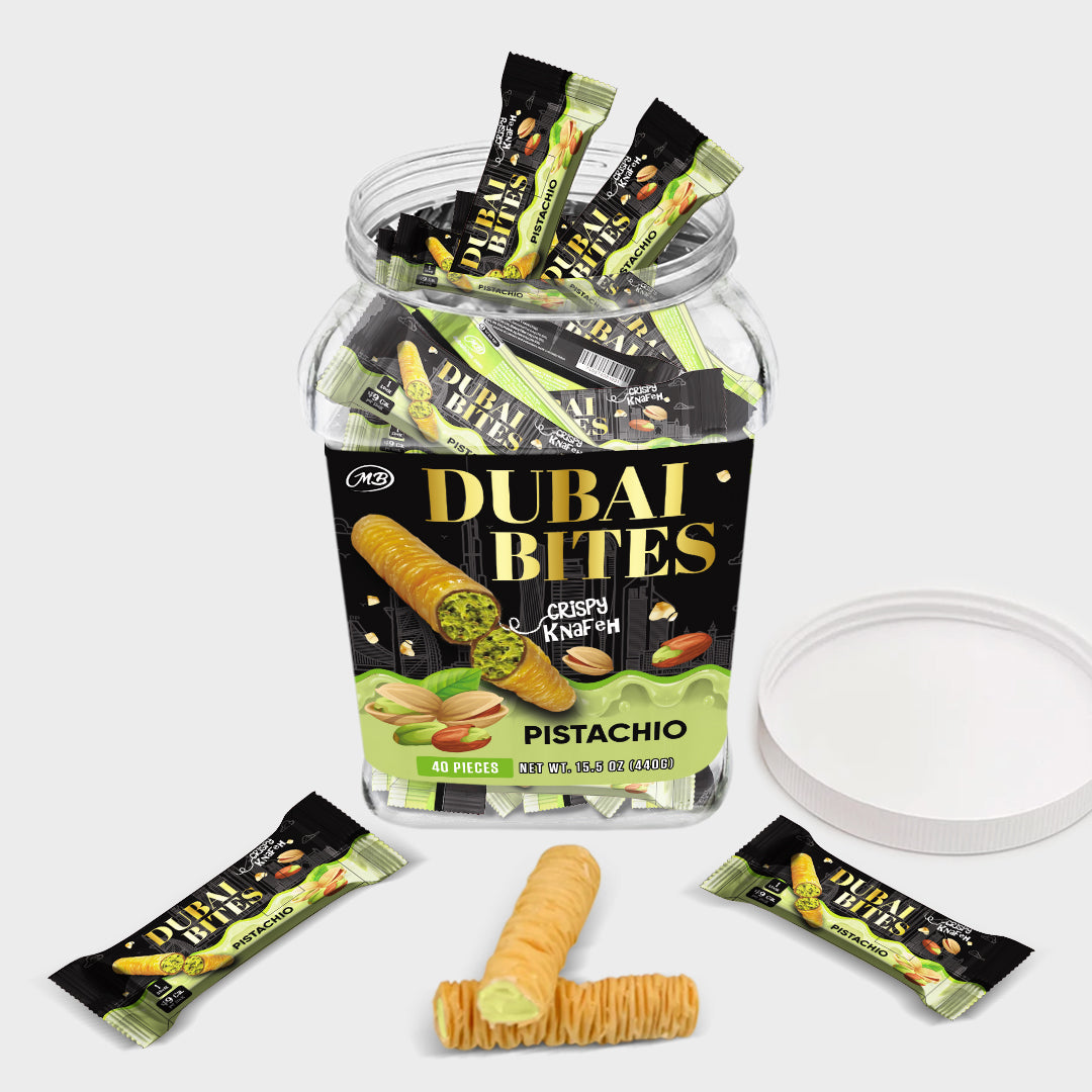 Dubai Bites with Pistachio Cream Crispy Khunafa Kataifi