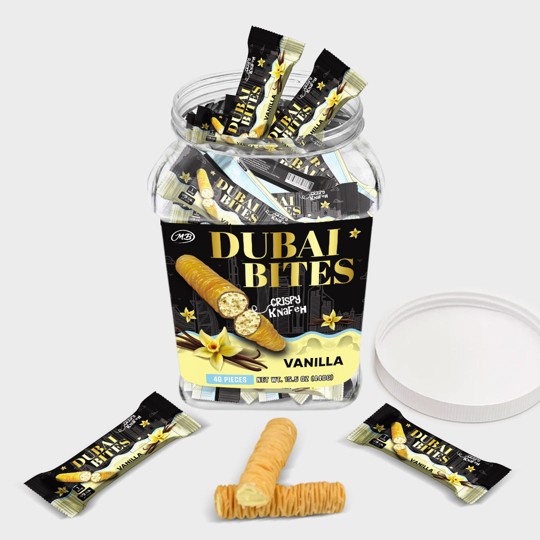 Dubai Bites with Vanilla Cream Crispy Khunafa Kataifi
