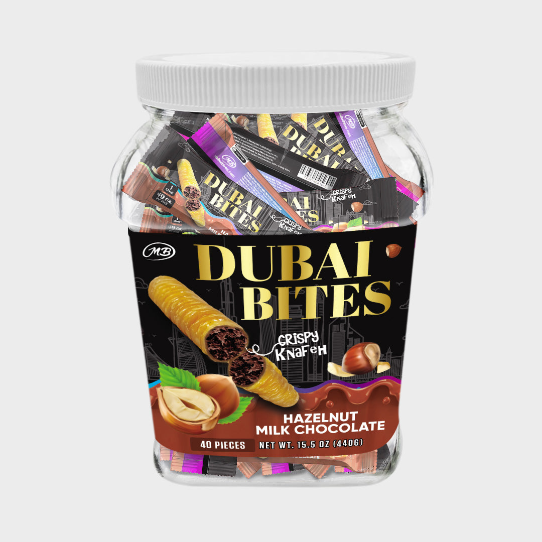 Dubai Bites with Hazelnut Chocolate Cream Crispy Khunafa Kataifi