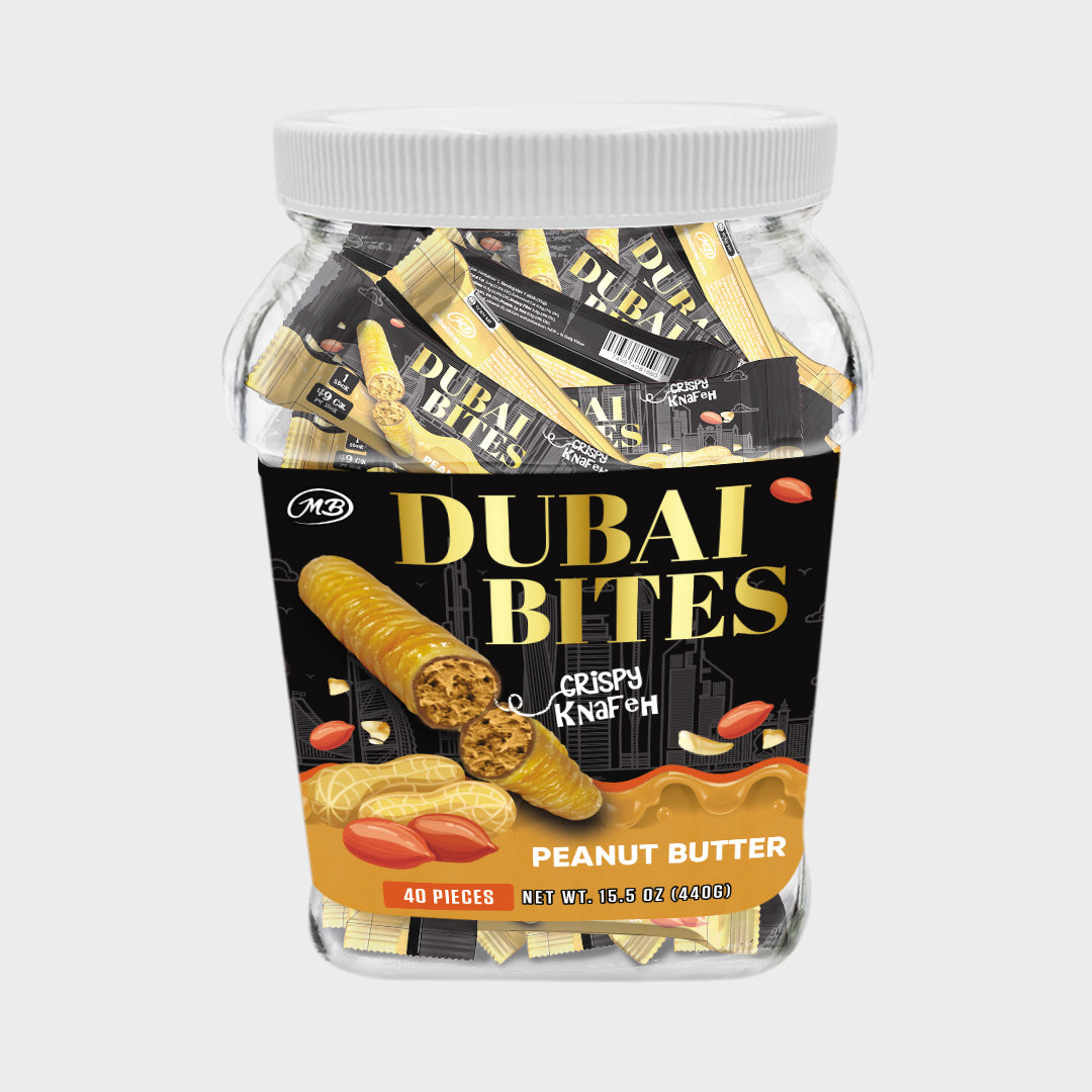Dubai Bites with Peanut Butter Cream Crispy Khunafa Kataifi
